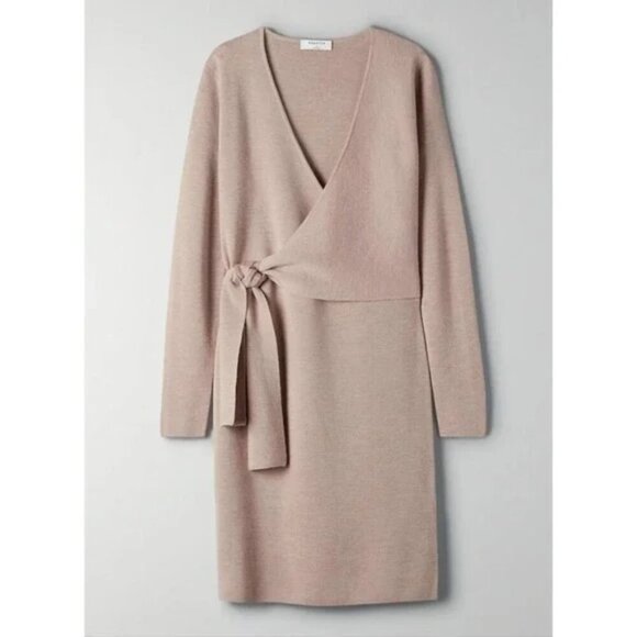 Aritzia Babaton Fremont Extra Fine Merino Wool Wrap Dress Size Small - Picture 1 of 7